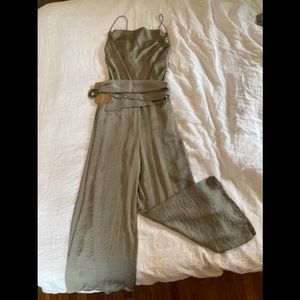 Zara silky sage jumpsuit